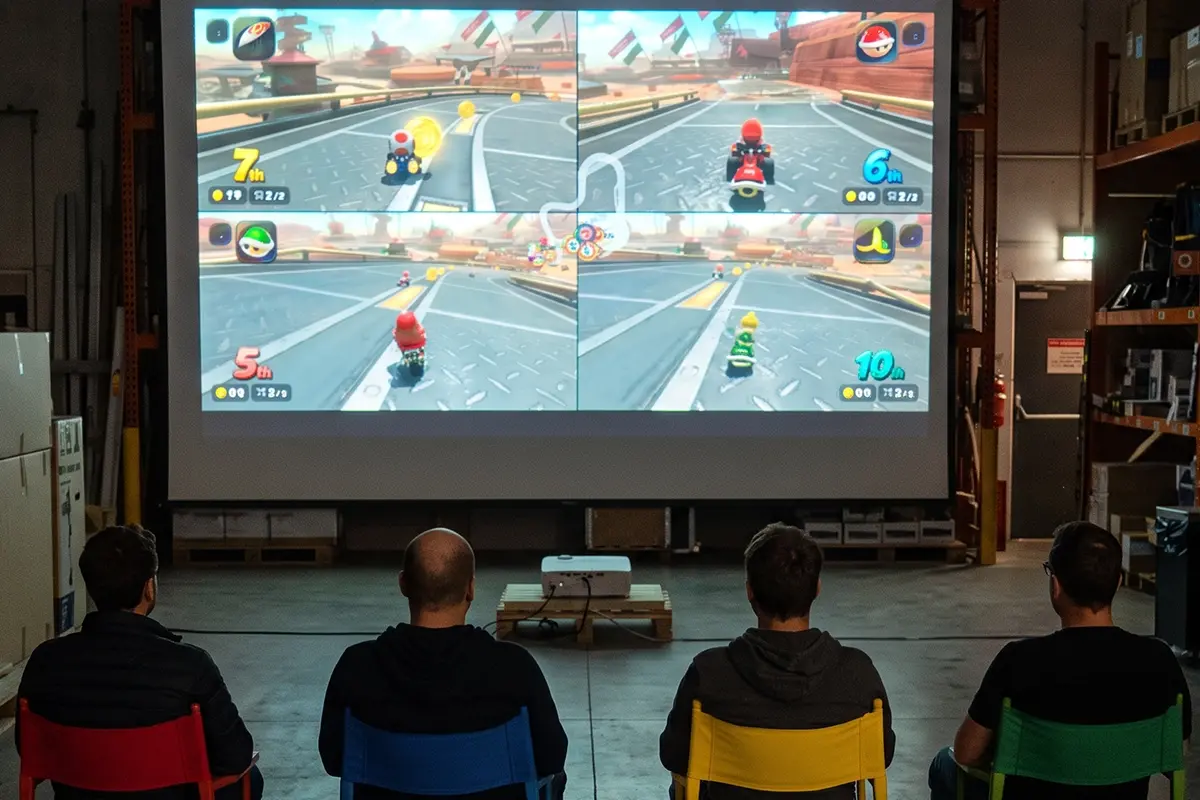 Course de Fun’Kart sur écran géant